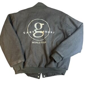 Garth Brooks 90s Made in USA World Tour Black Wool Jacket Coat Mens L Country‎